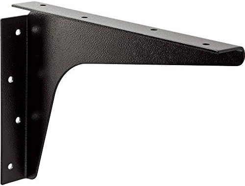 12" x 18" Heavy-Duty Steel Shelf Bracket, Black, Pair | Amazon (US)