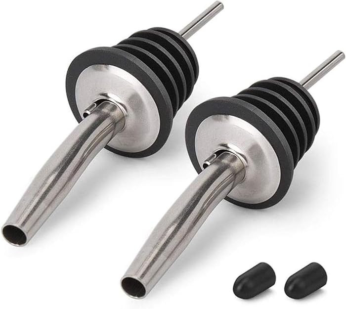 2PCS Stainless Steel Pourers, Speed Liquor Bottle Pourer, Olive Oil and Vinegar Tapered Stopper S... | Amazon (US)