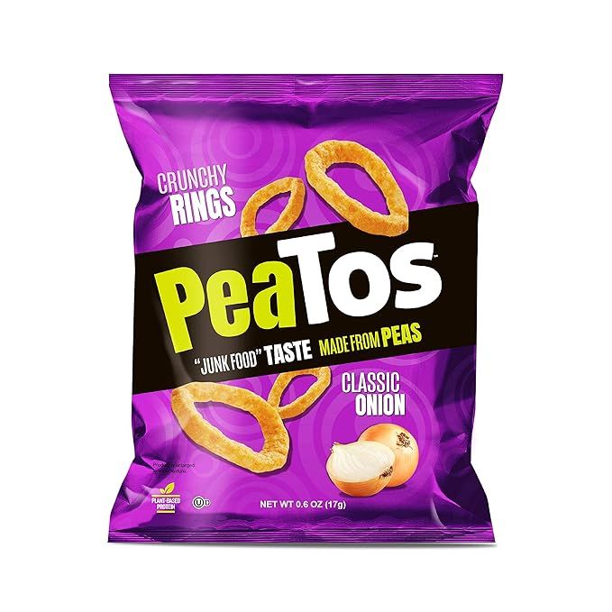 PeaTos Crunchy Rings Snacks, Classic Onion, .6 Ounce (15 Count), Junk Food Taste, Made from Peas,... | Amazon (US)