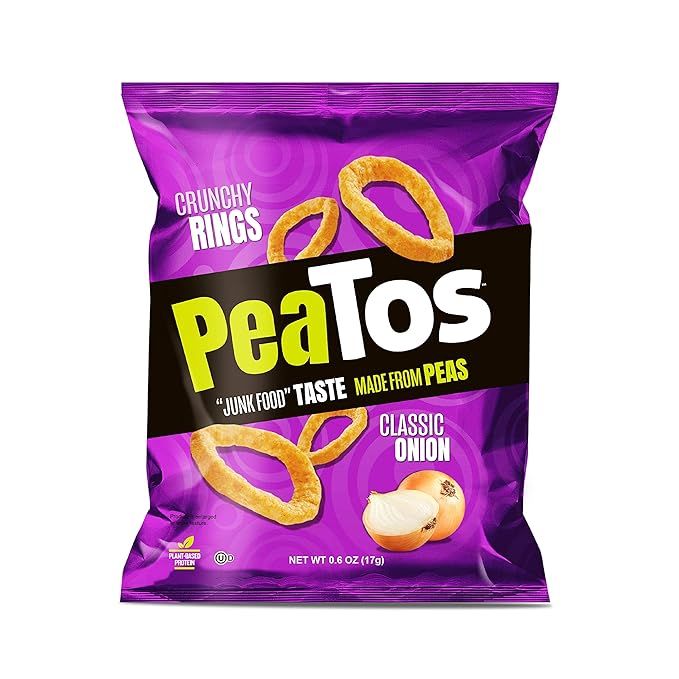 PeaTos Crunchy Rings Snacks, Classic Onion, .6 Ounce (15 Count), Junk Food Taste, Made from Peas,... | Amazon (US)