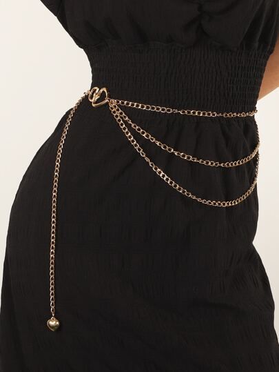 Heart Charm Layered Waist Chain | SHEIN