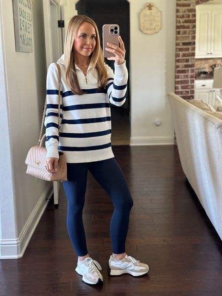 Casual Friday OOTD. Navy Leggings on sale

#LTKsalealert #LTKstyletip #LTKActive