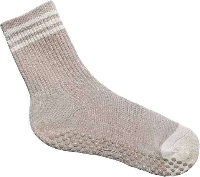 Non-Slip Grip Women’s Crew Socks For Pilates, Yoga, Barre and More 100% Cotton | Amazon (US)