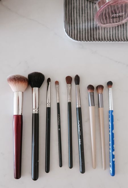 I keep most of my makeup brushes in this glass jar on my vanity counter. I like being able to grab them here. The few brushes I keep in my drawer are ones that are two sided, so the bottom of one brush isn’t getting smushed by standing upright.


#LTKover40 #LTKbeauty #LTKstyletip