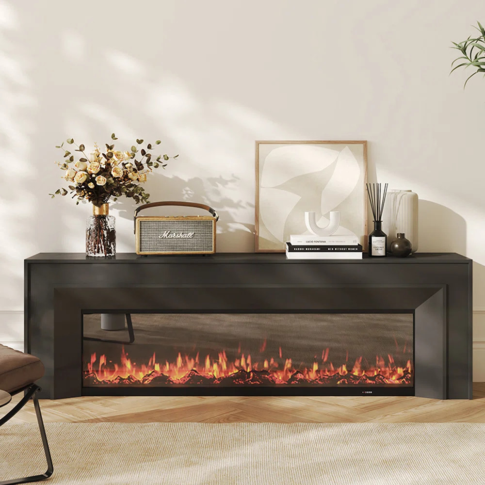 French simple electronic fireplace TV stand | Wayfair North America