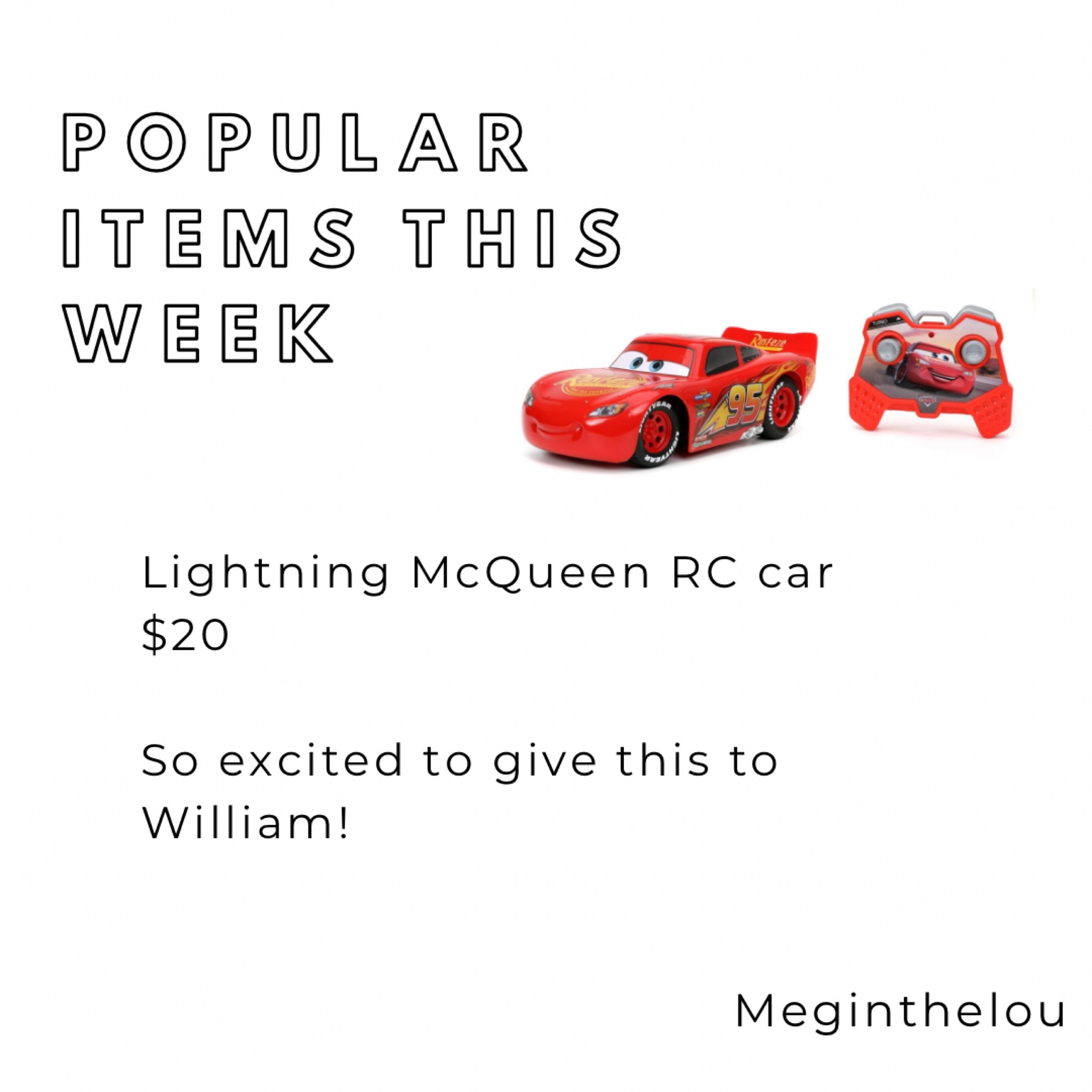 Gift Guide - Lightning McQueen RC car

#cars #target #toddlergift #kidgift #toddlerboy 

#LTKkids #LTKfindsunder50 #LTKGiftGuide