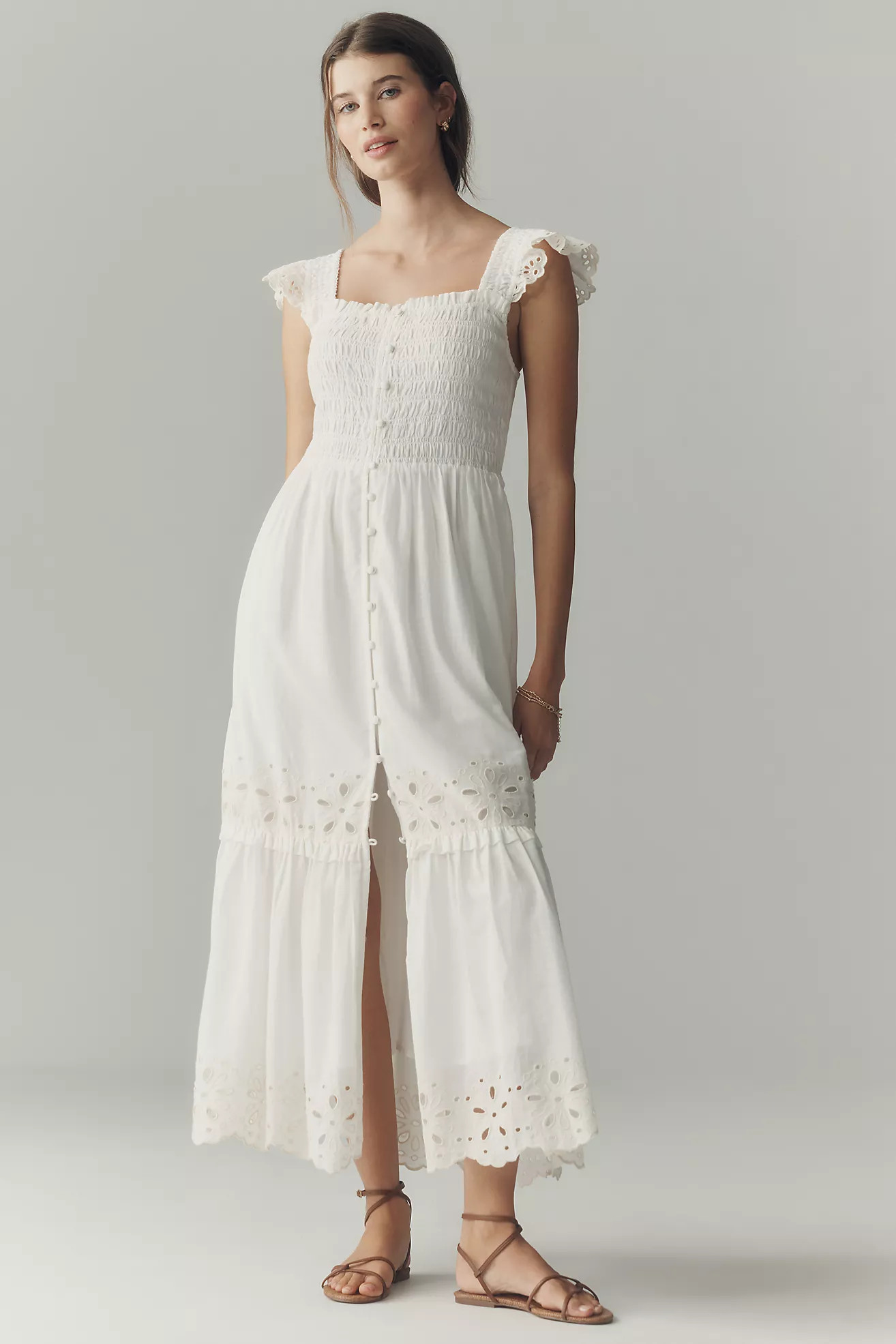 Peregrine Eyelet Midi Dress | Anthropologie (US)