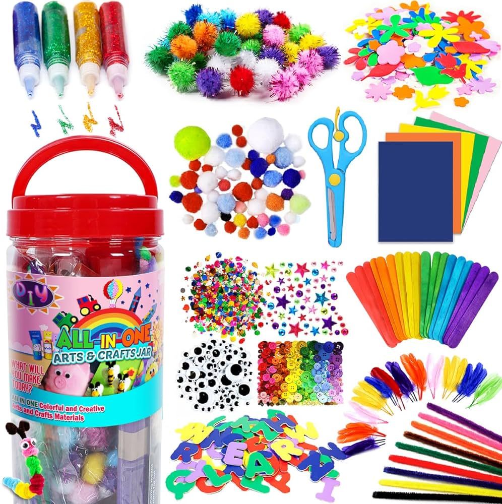 FUNZBO Arts and Crafts Supplies - Christmas Gifts for Kids, Girls, Crafts for Girls 4, 5, 6, 7, 8... | Amazon (US)