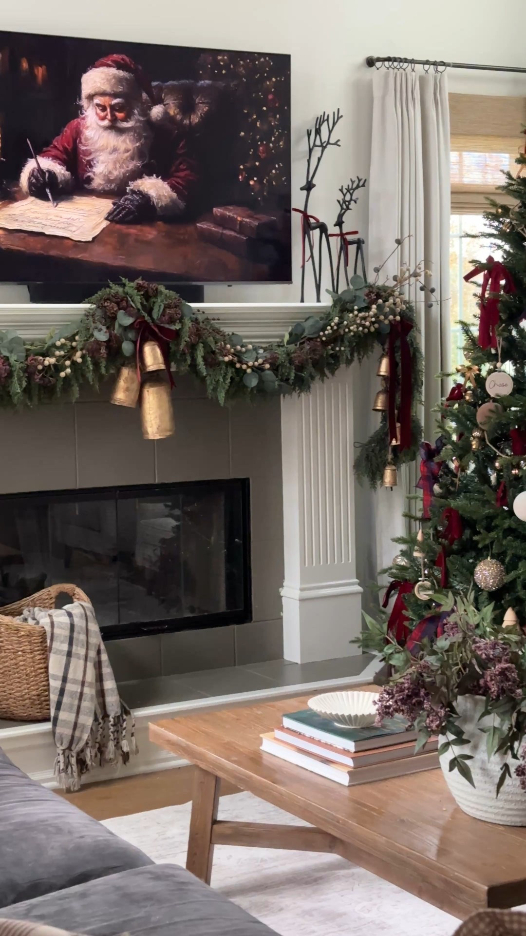 The Christmas Mantel ❤️🎄
All the stems & first layer of garland are from Hobby Lobby 
2nd layer of garland is from Walmart and sold out 😩

Christmas, Christmas garland, Christmas fireplace 

#LTKHome #LTKSeasonal #LTKHoliday