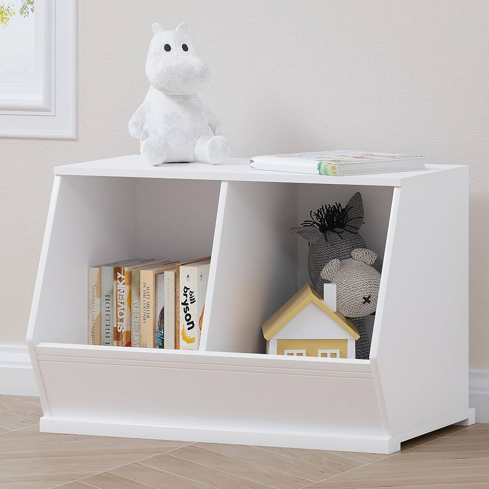 UTEX Toy Storage Organizer for Kids, Stackable Toy Storage Cabinet, Wooden Cubby Toy Organizer, W... | Amazon (US)