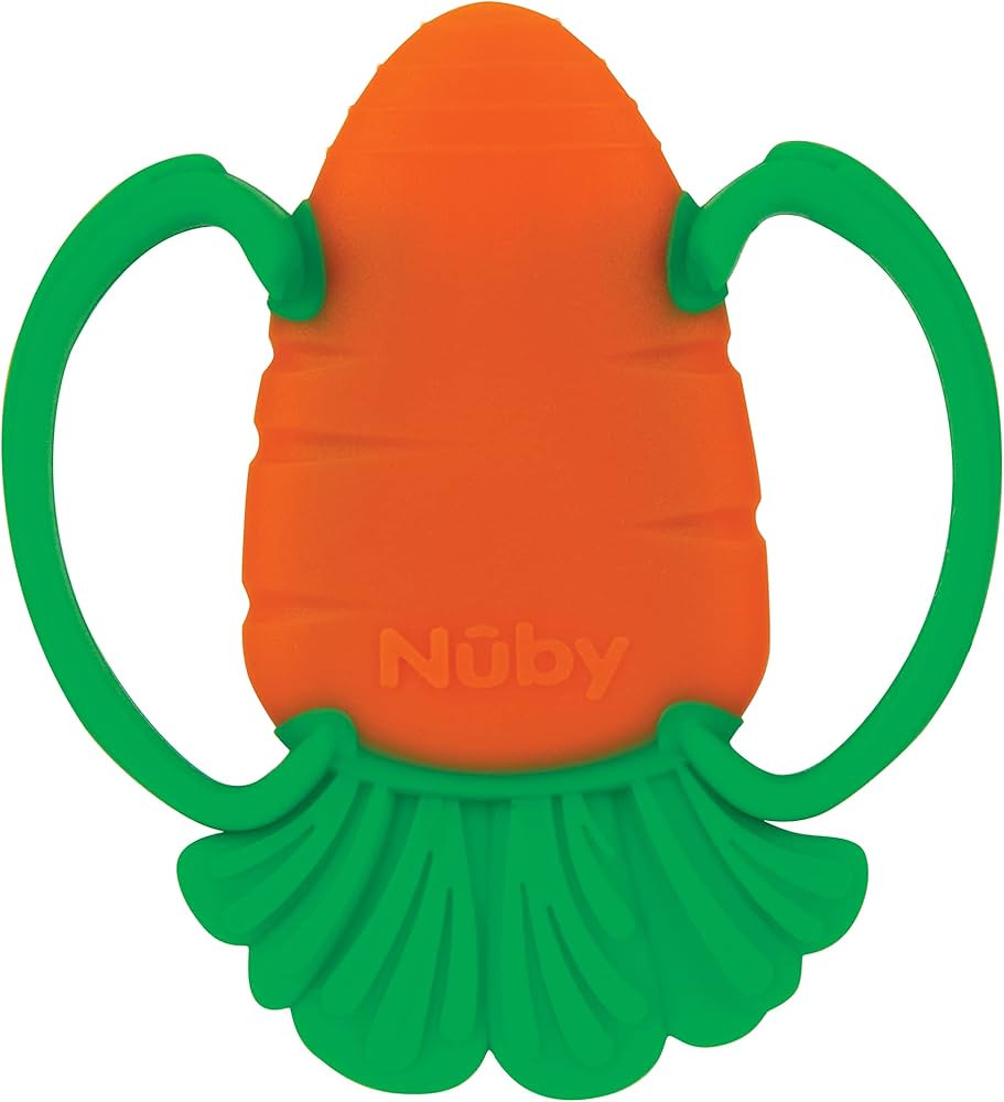Nuby Veggie Teether for Teething Relief - Soft Baby Teething Toy - 3+ Months - Carrot | Amazon (US)