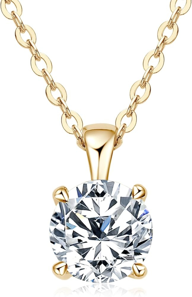 WOAINI Moissanite Pendant Necklaces for Women, 1-3 Ct Solitaire Moissanite Necklace Pendant, 16" ... | Amazon (US)