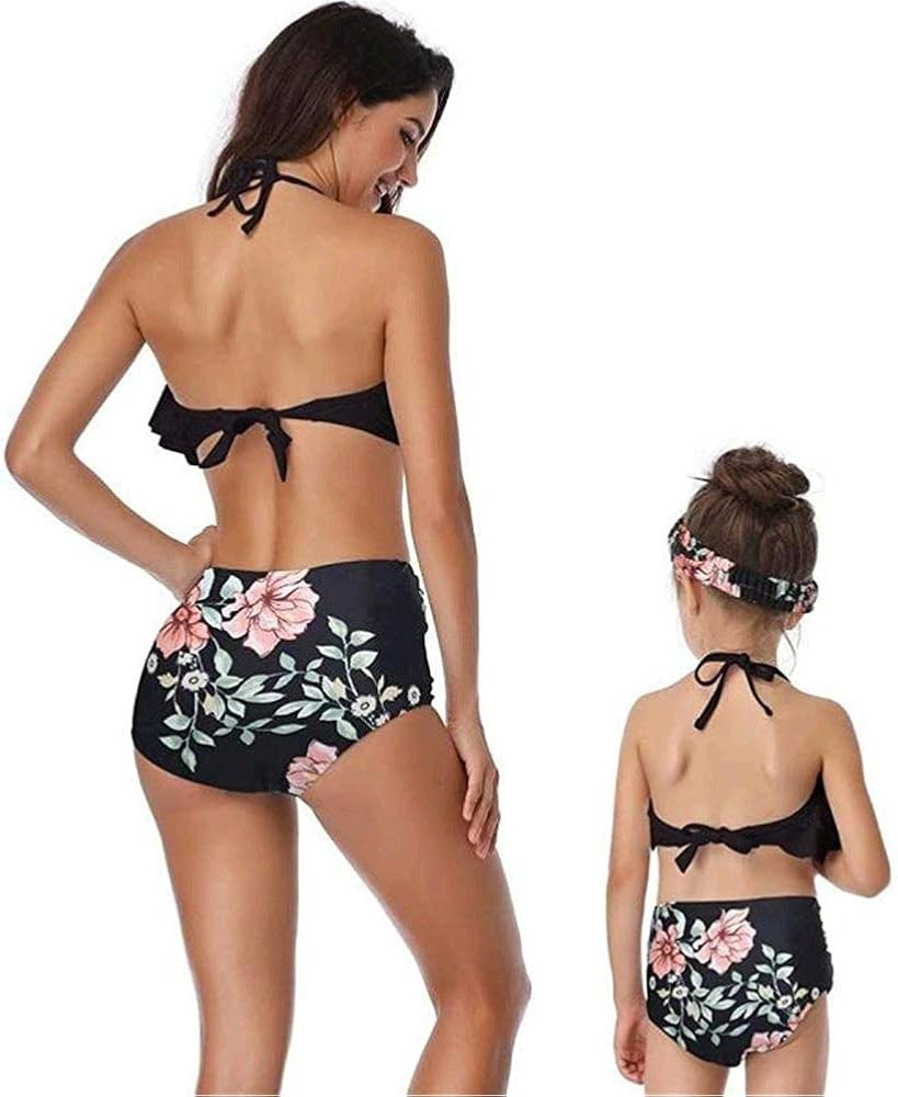 Black Floral Mommy and Me Swimsuit | Amazon (US)