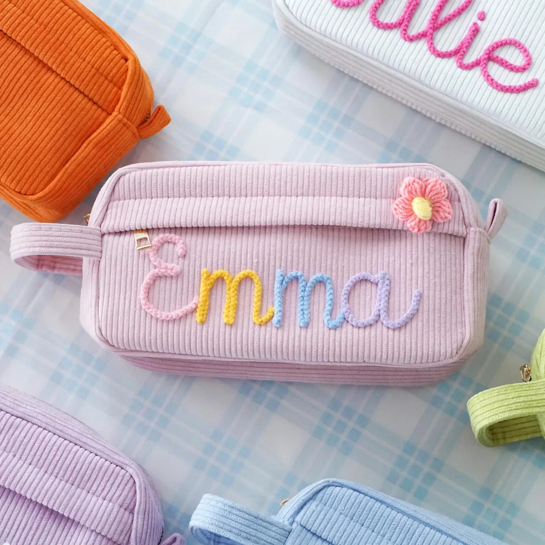 Back to School Gift Custom Corduroy Pencil Case,personalized Girls Pencil Pouch, Girls /boys Birt... | Etsy (US)