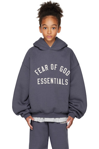 Kids Navy Fleece Hoodie | SSENSE