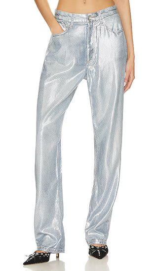 Alex Liquid High Rise Straight in Luna Silver | Revolve Clothing (Global)