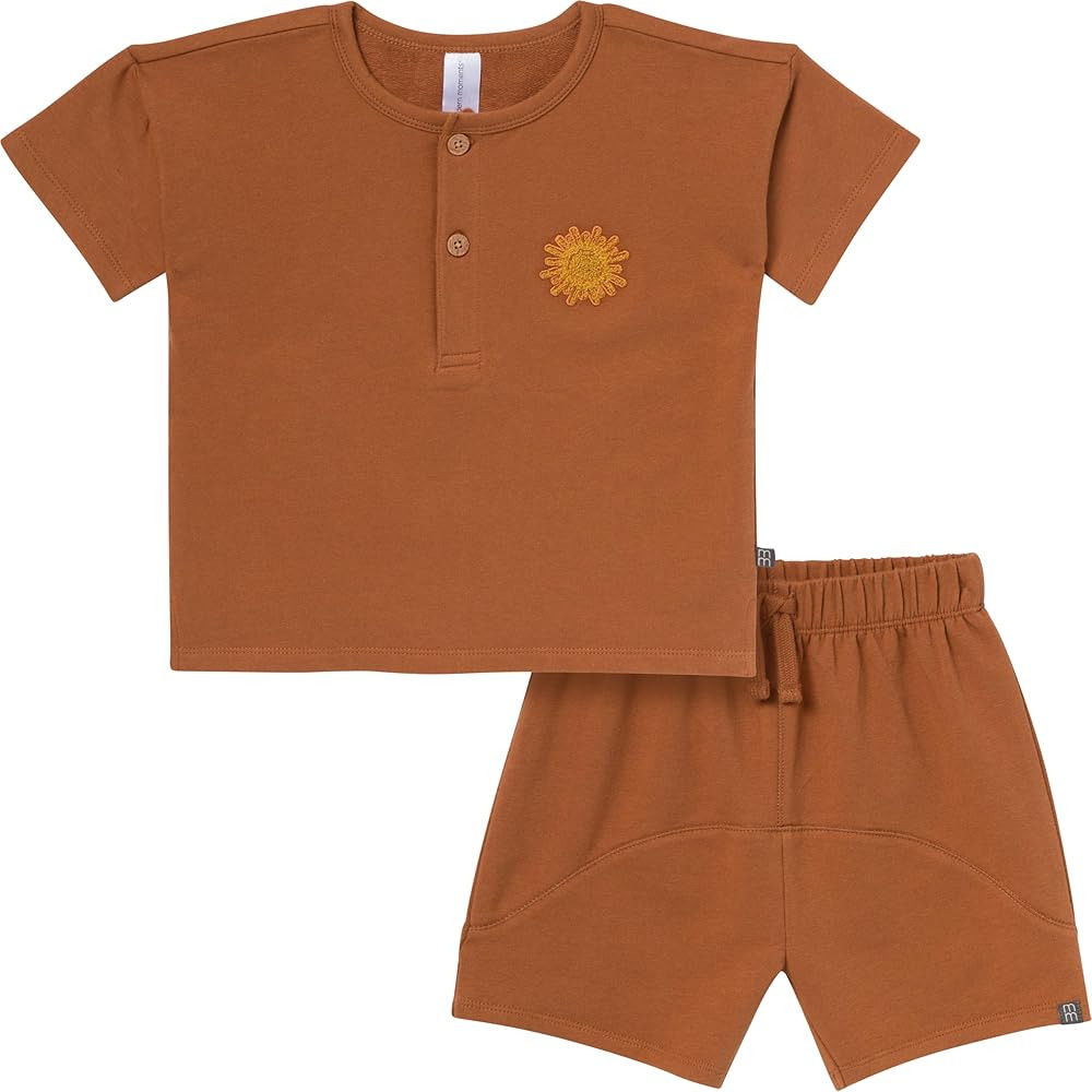 Modern Moments by Gerber Baby Boys 2-piece Henley Top & Short Set | Amazon (US)