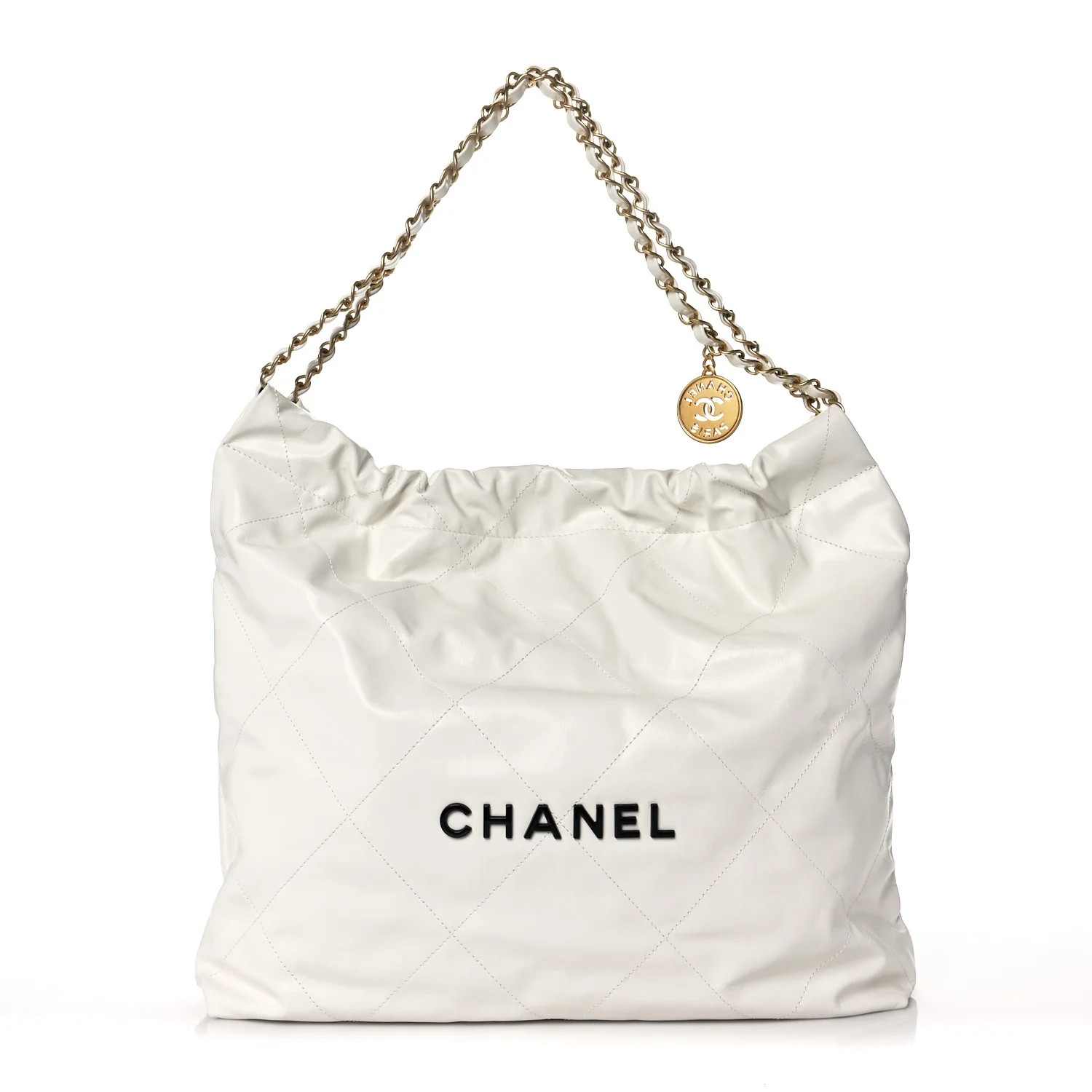 Shiny Calfskin Quilted Chanel 22 White | FASHIONPHILE (US)