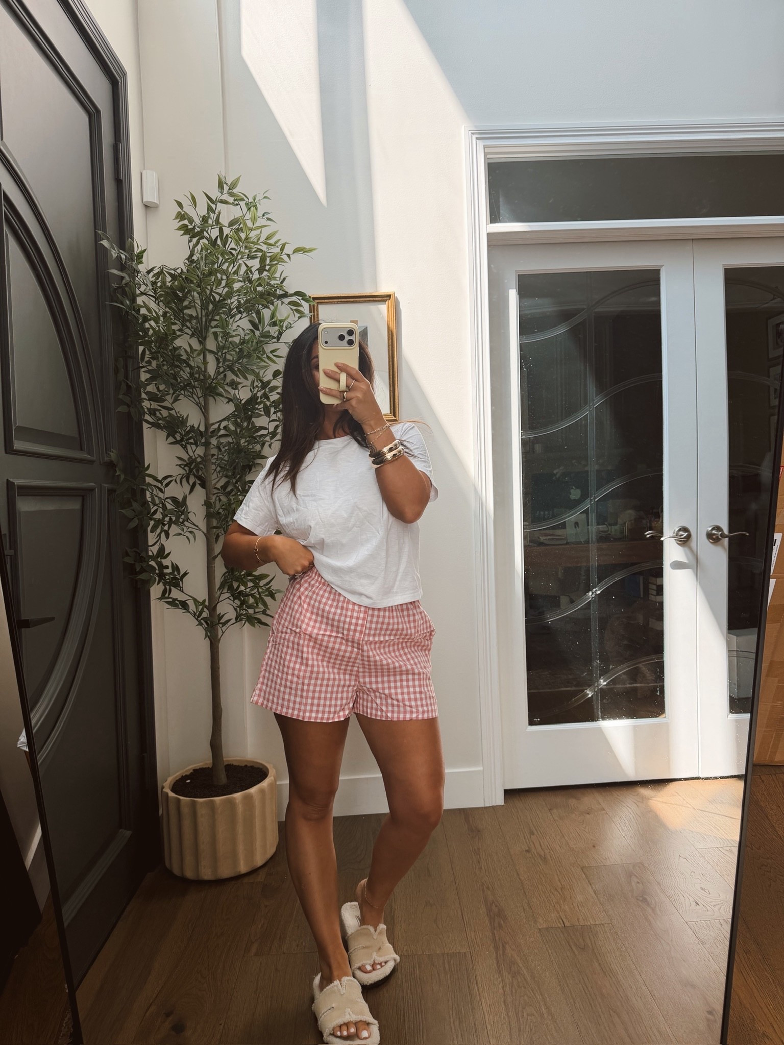 Simple and casual outfit for warm weather! Amazon boxer shorts 🌸

#LTKootd #LTKmomlife #LTKgrwm