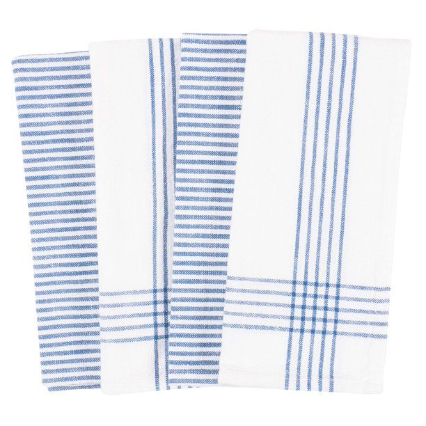 KAF Home Set of 4 Monaco Relaxed Casual Slubbed Kitchen Towel - Blue | Walmart (US)