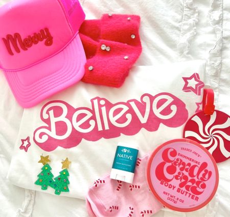 💯💖❤️ be ‘that girl’ - Christmas is under 2 weeks out, let’s do all the Christmas everything, all the time! 

My current situation is half small-biz, half not and some from previous years - linking what I can here (and some others similar).

Gift rec: for those smaller gifts you are stumped on, something small and holiday NOW (so they can enjoy it for a few weeks) is always cute (add gift card if you like)! 💖❤️

Tee: my small biz (@thesunnylala)
Candy cane lotion: Trader Joe’s
Hat: Truckers By Tam (small biz, IG is same as name)

Beanie, deodorant, socks, earrings, luggage tags linked! ✨✨✨

#LTKSeasonal #LTKGiftGuide #LTKHoliday