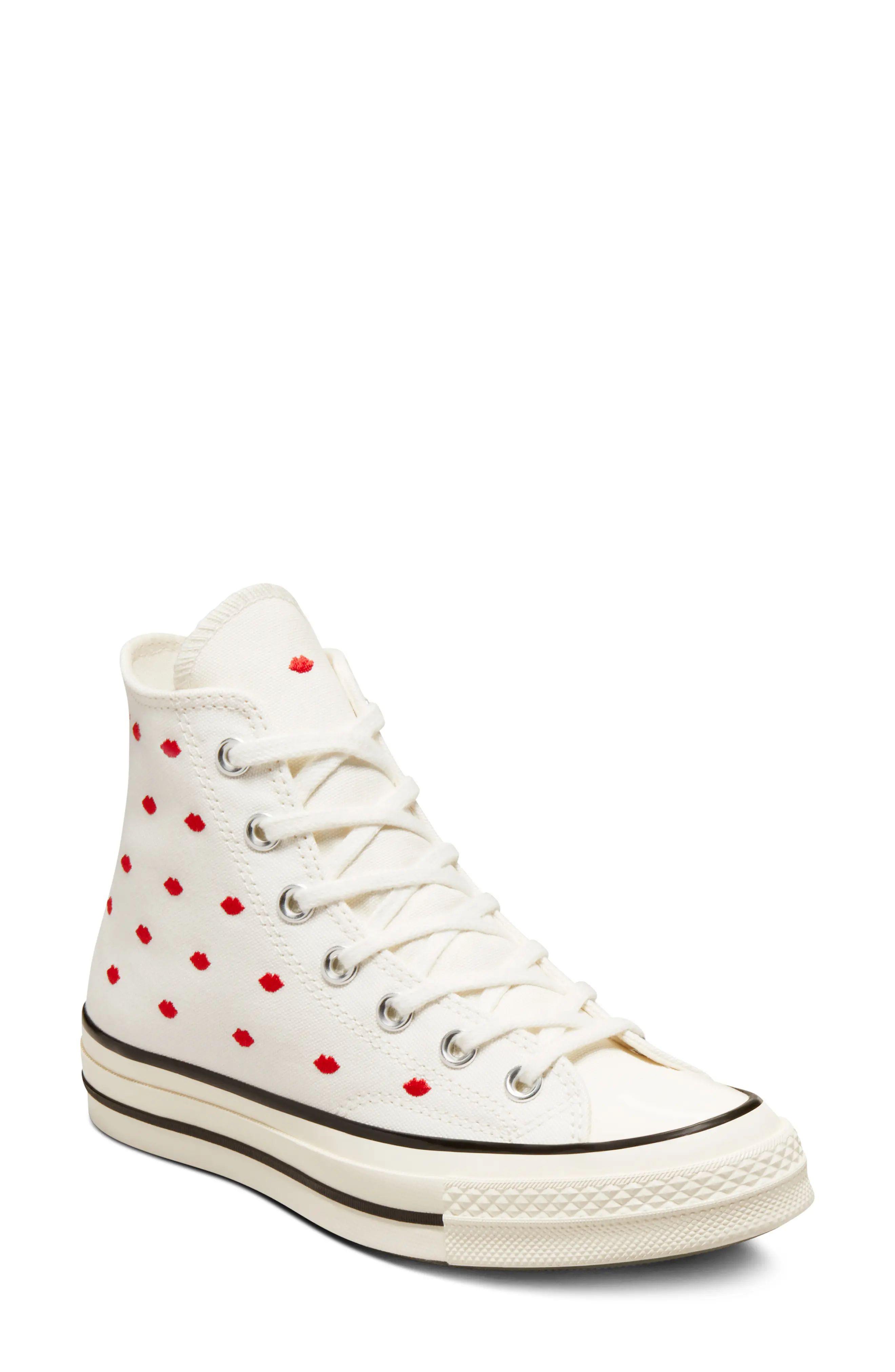 Converse Gender Inclusive Chuck 70 Hi Sneaker in White/red/egret at Nordstrom, Size 11.5 Women's | Nordstrom