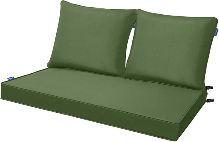 Outdoor Loveseat Cushion Set 44'' x 24'', Outdoor Cushions for Patio Furniture with Fastness Cove... | Amazon (US)