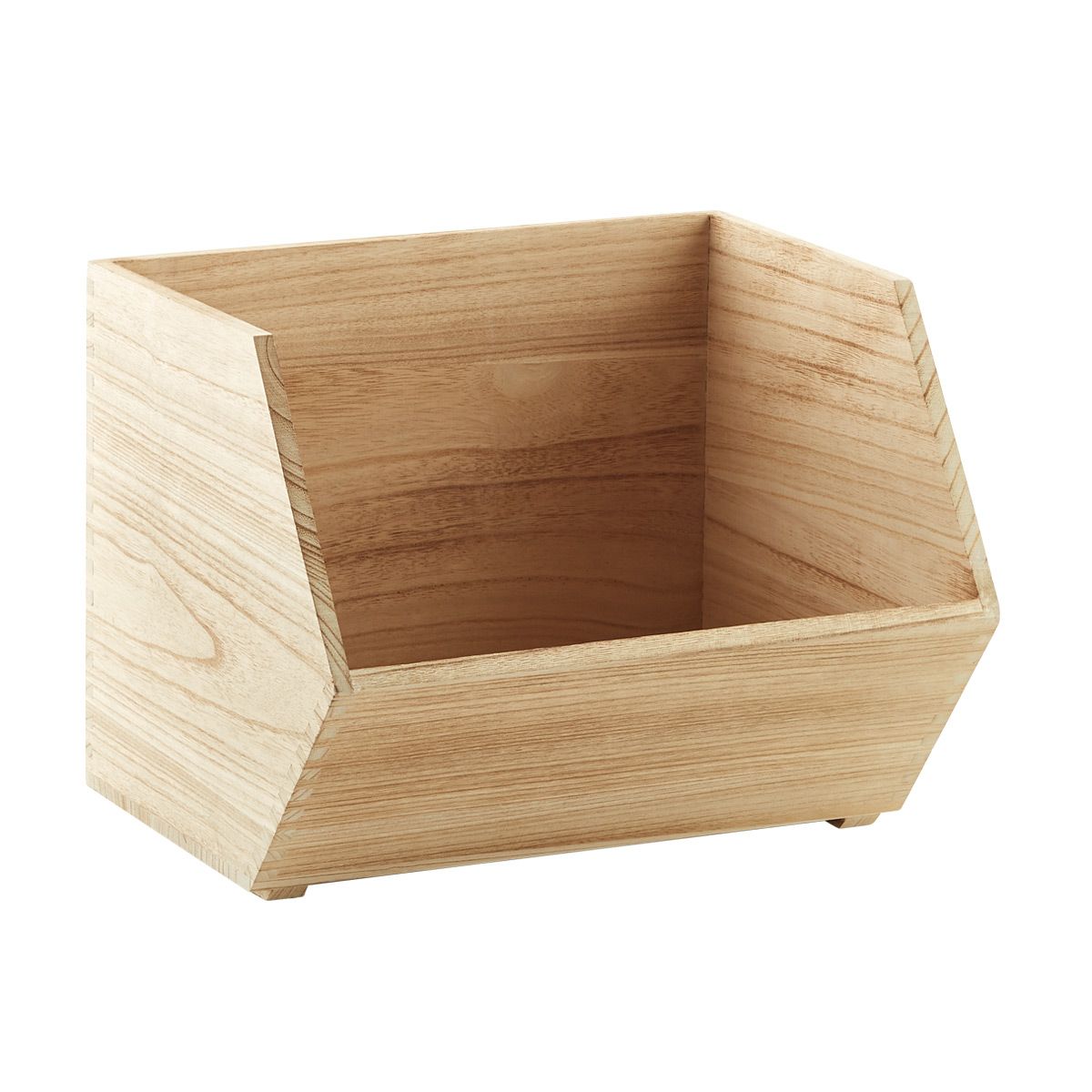 Large Stackable Wood Bin | The Container Store