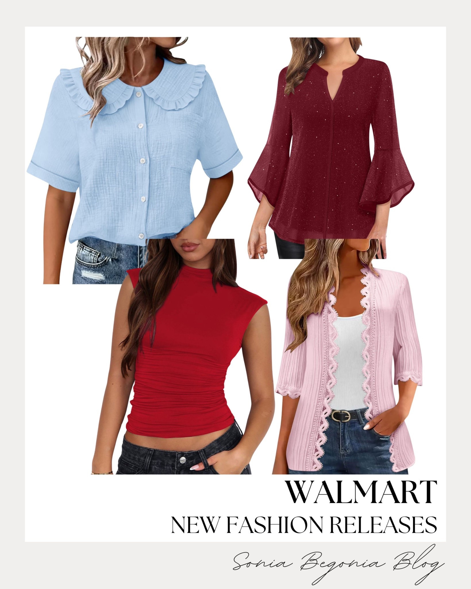 I am loving these new arrivals from Walmart! From feminine ruffles to chic mock necks, these tops are perfect for elevating your everyday style without breaking the bank. 👗✨

Whether you need a breezy blue button-down or a bold burgundy blouse, these pieces are versatile staples for any closet. 👠💸

#WalmartFashion #StyleOnABudget #NewArrivals #SpringStyle #LTKUnder50

#LTKSeasonal #LTKootd
