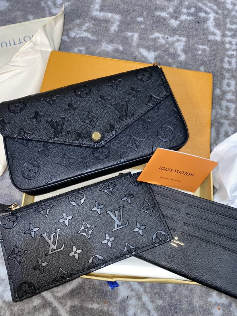 Dicky0750 Embossed Flower Handbag Felicie Leather Clutch Women Bags Corss Body Card Holder Fashio... | DHGate