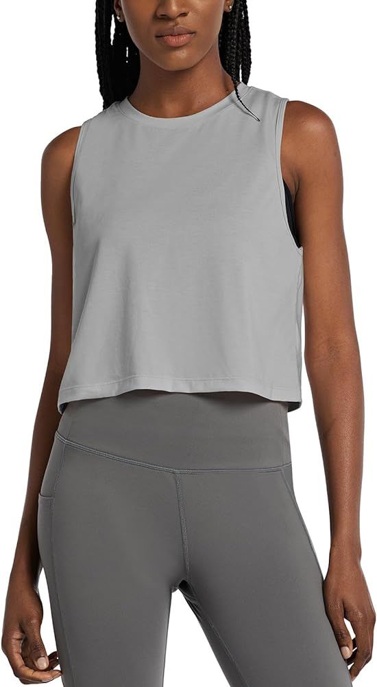 BALEAF Workout Tops for Women Crop Tank Top Quick Dry Athletic Gym Exercise Sleeveless Shirts Mus... | Amazon (US)