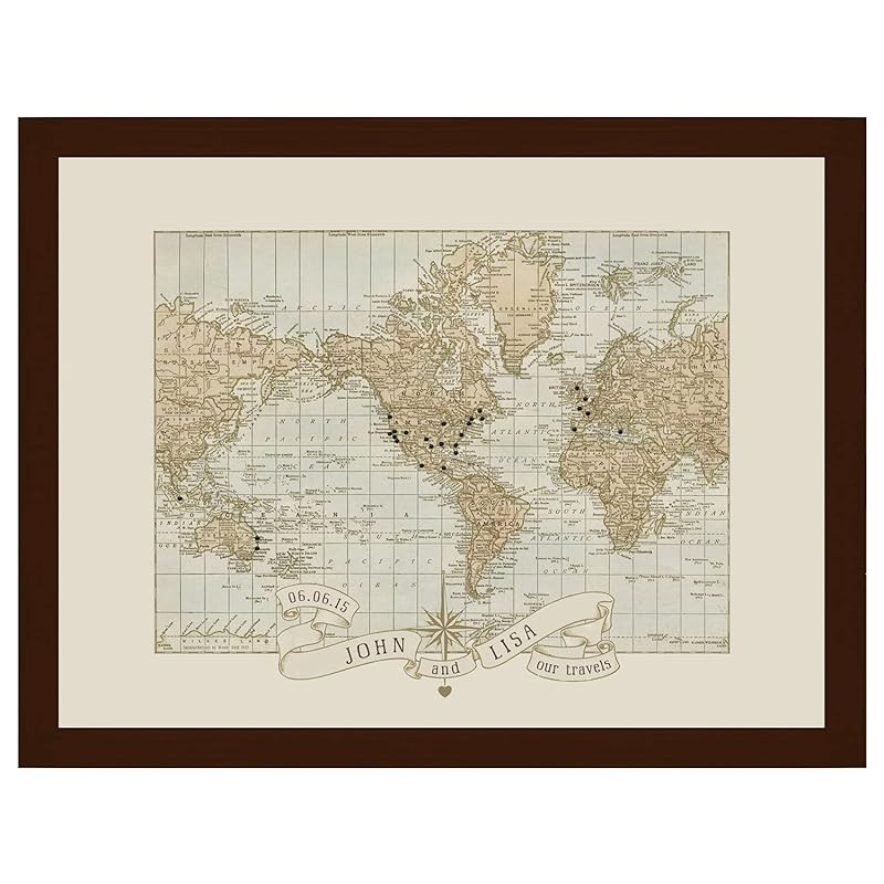 Personalized Wedding Anniversary Push Pin World Map | Amazon (US)