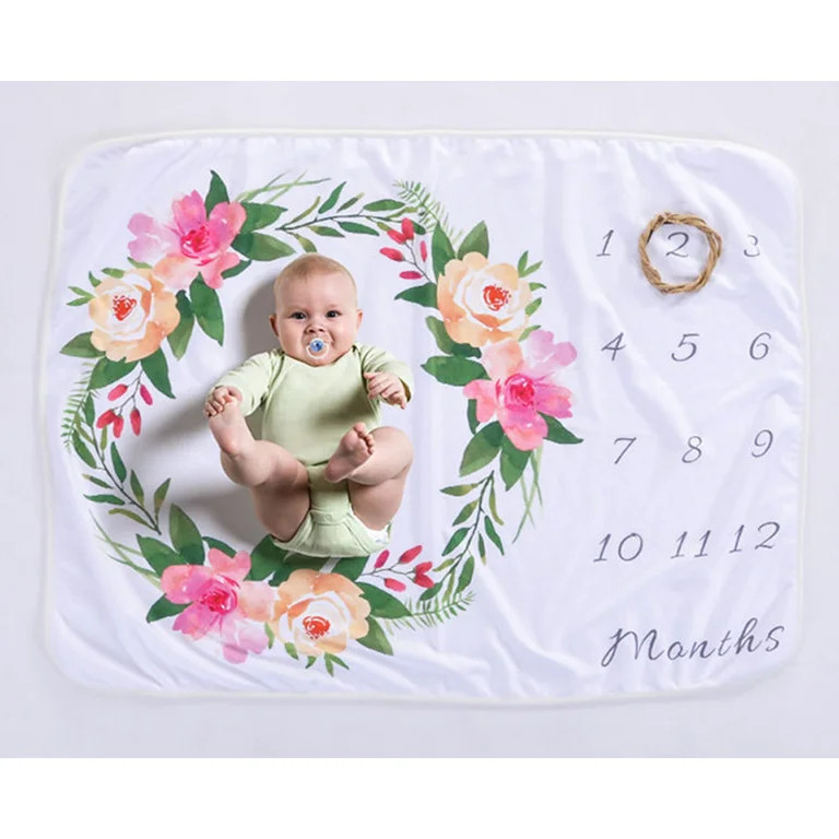 Baby Monthly Milestone Blanket Girl - Newborn Month Blanket Personalized Shower Gift Soft Fleece ... | Walmart (US)