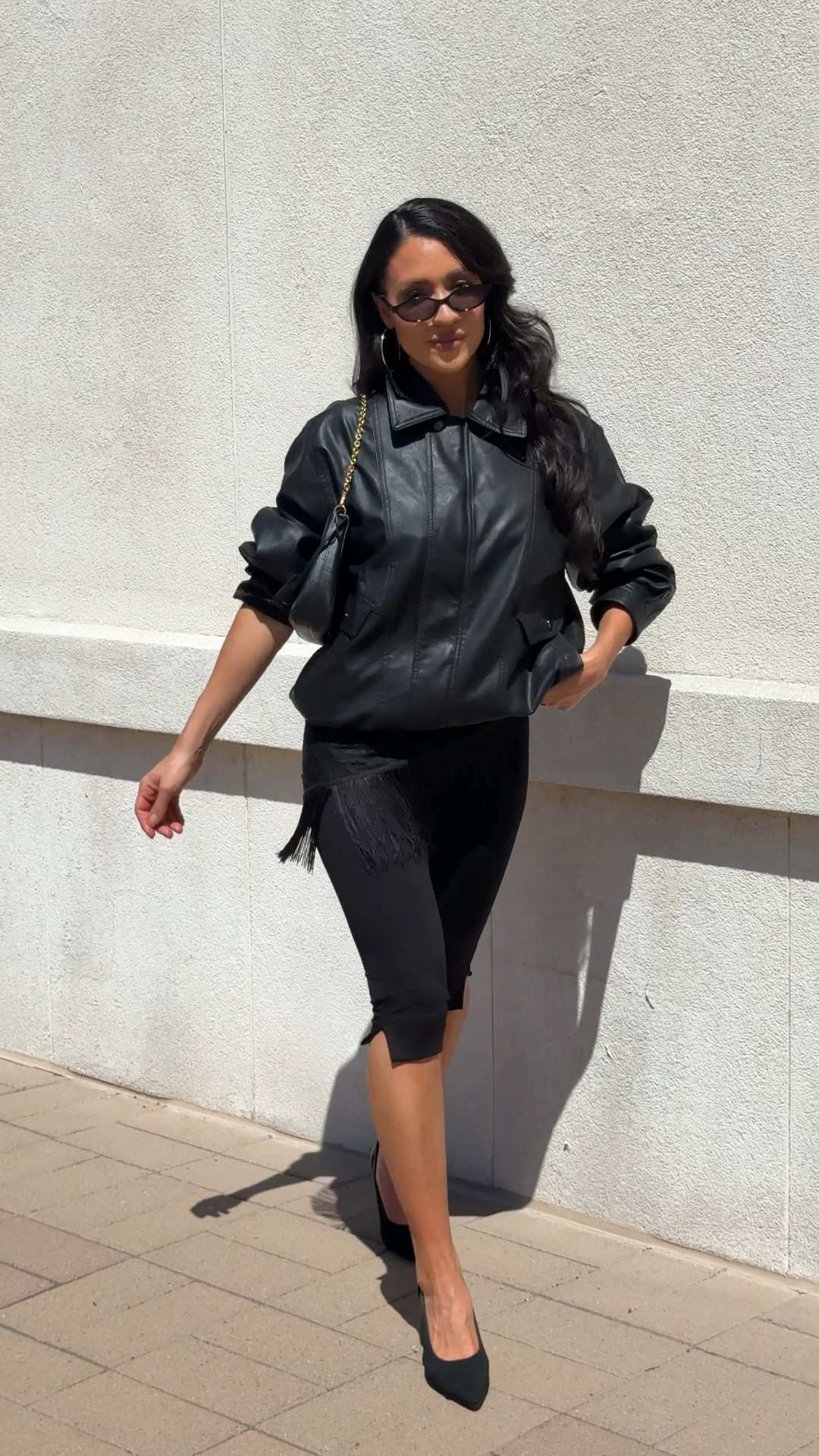 Fall street outfit idea for date night and girls night 

@VICI leather jacket size XS 
Capri pants size XS

#LTKNYFW #LTKootd #LTKSeasonal