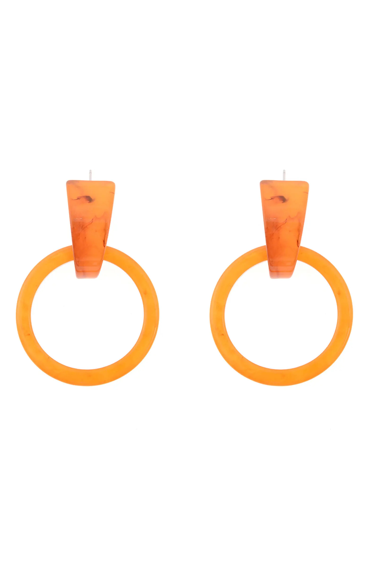 ZAXIE By Stefanie Taylor Orange Doorknocker Drop Earrings | Nordstromrack | Nordstrom Rack