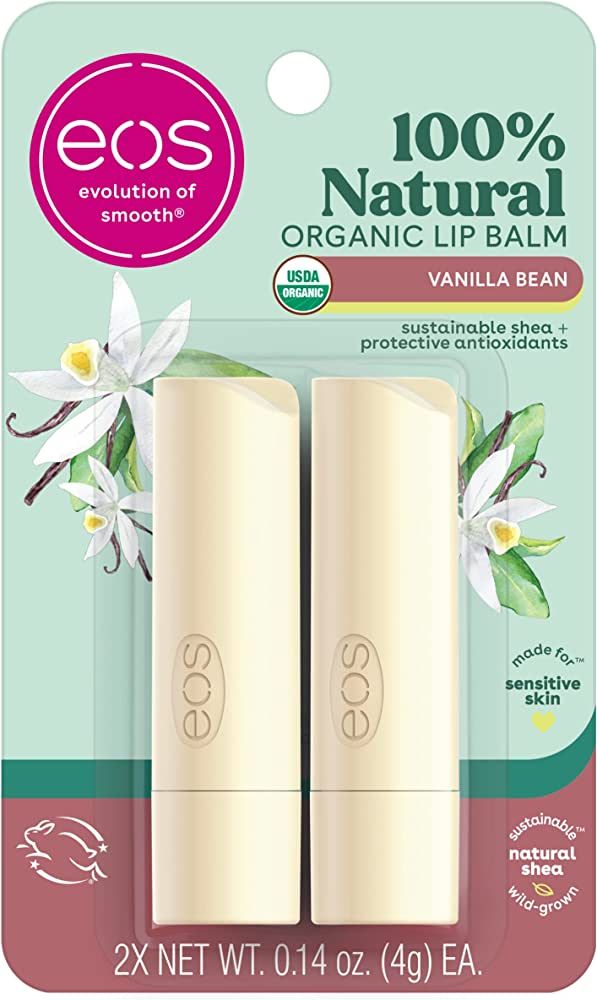 eos 100% Natural & Organic Lip Balm Sticks- Vanilla Bean, All-Day Moisture, Dermatologist Recomme... | Amazon (US)
