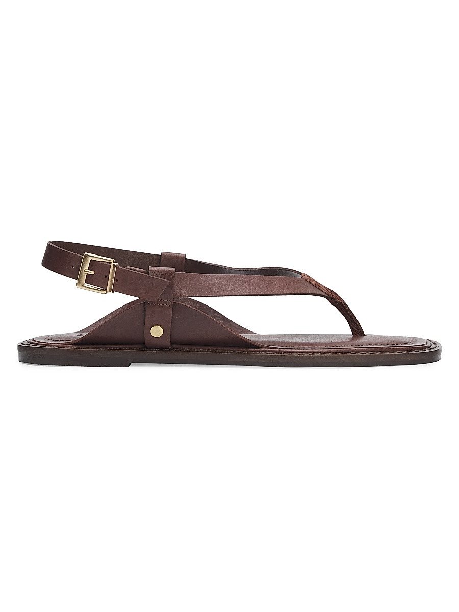 Women's Lorraine 25MM Leather Sandals - Root Brown - Size 11 | Saks Fifth Avenue