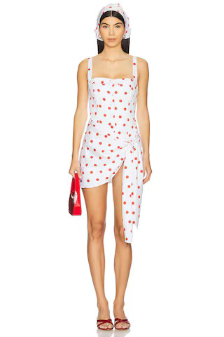 For Love & Lemons Red Dot Mini Dress in White from Revolve.com | Revolve Clothing (Global)