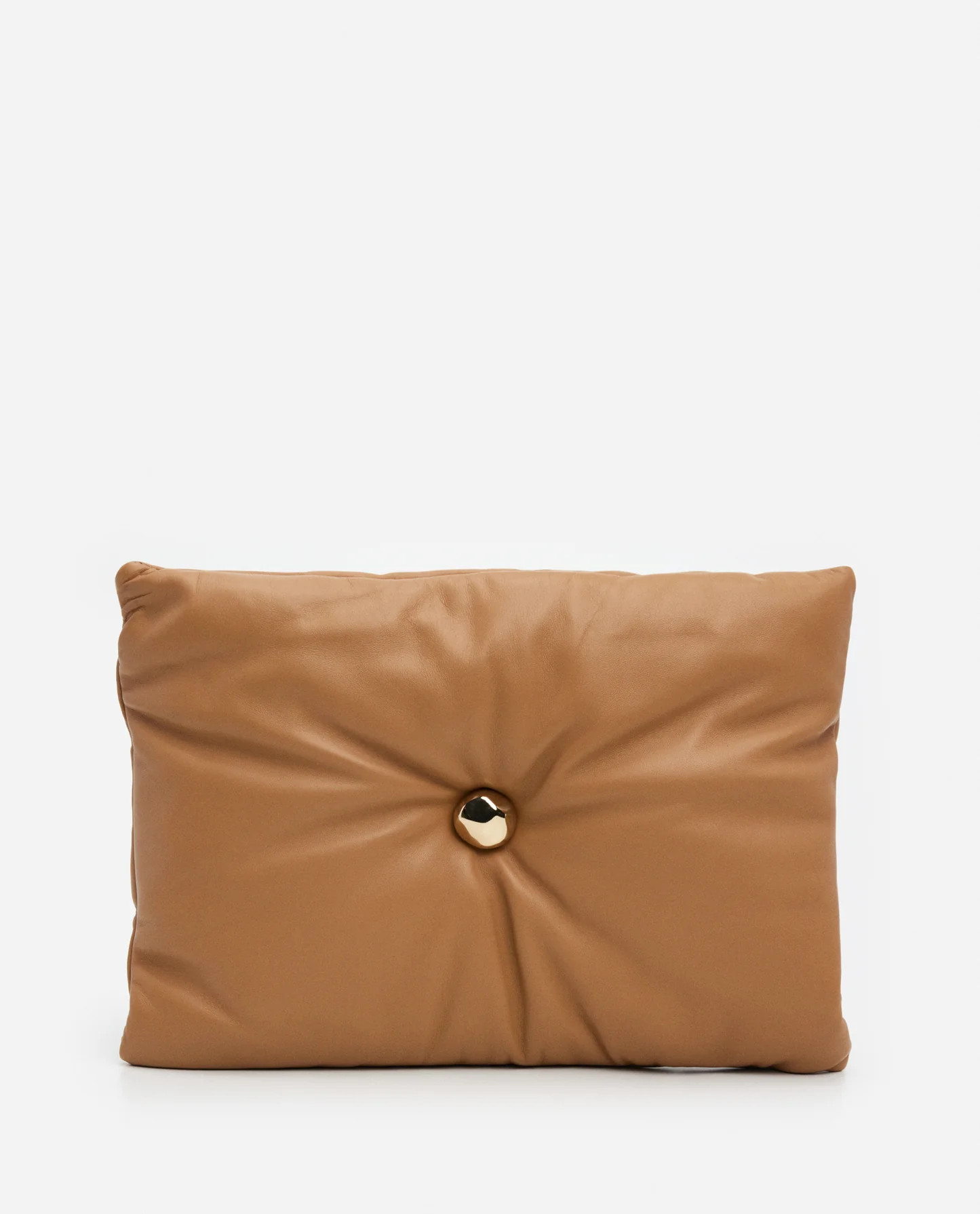 Pia Pillow Clutch Leather Camel | Flattered