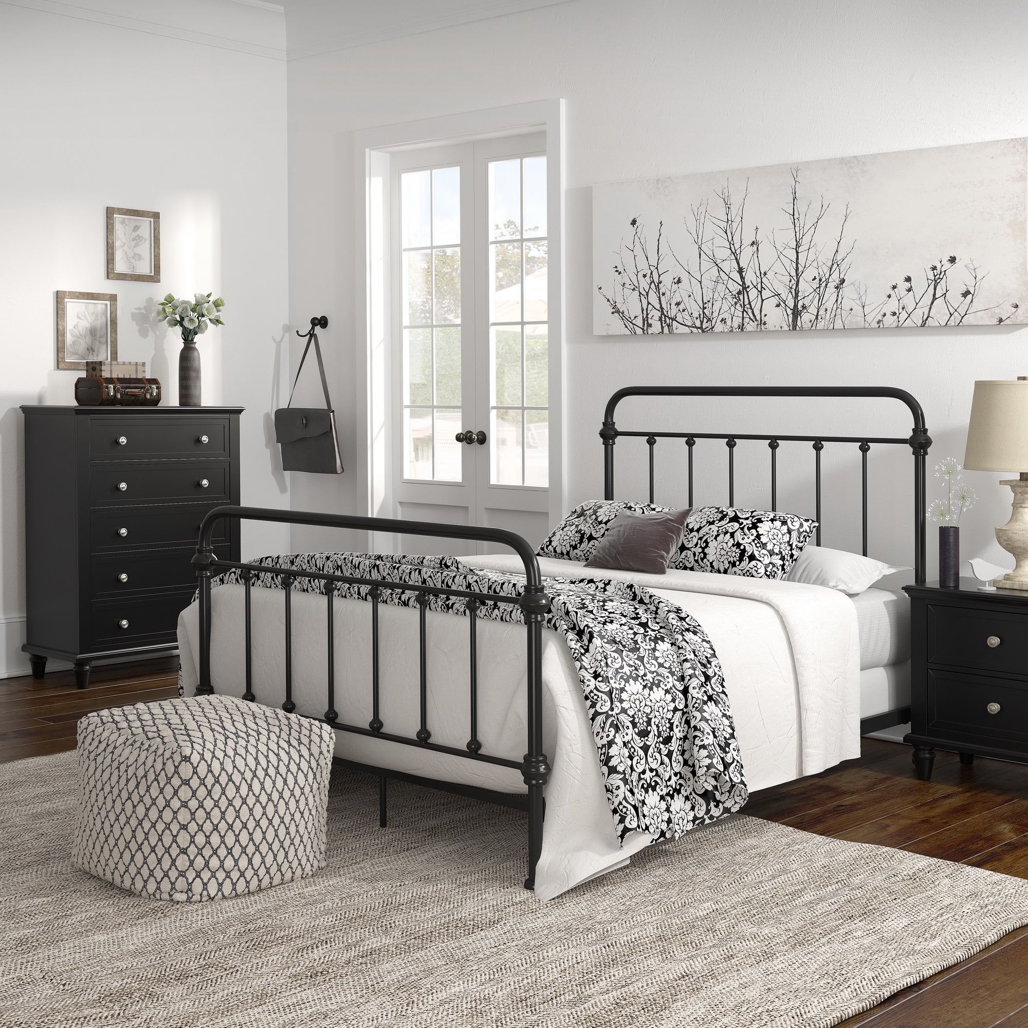 Weston Home Nottingham Metal Full Bed, Antique Black | Walmart (US)