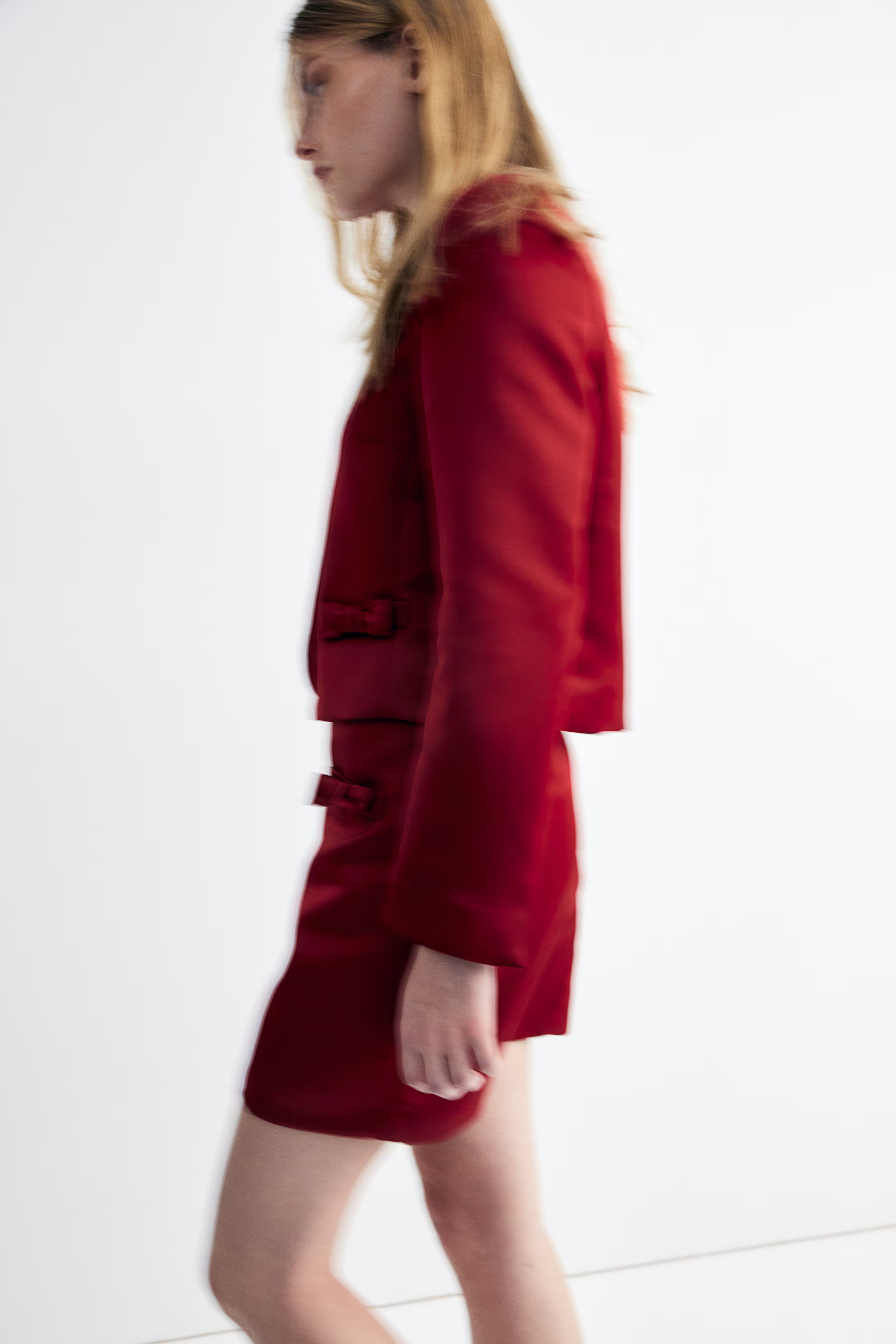 Bow-Detail Satin Mini Skirt - Dark red - Ladies | H&M US | H&M (US + CA)