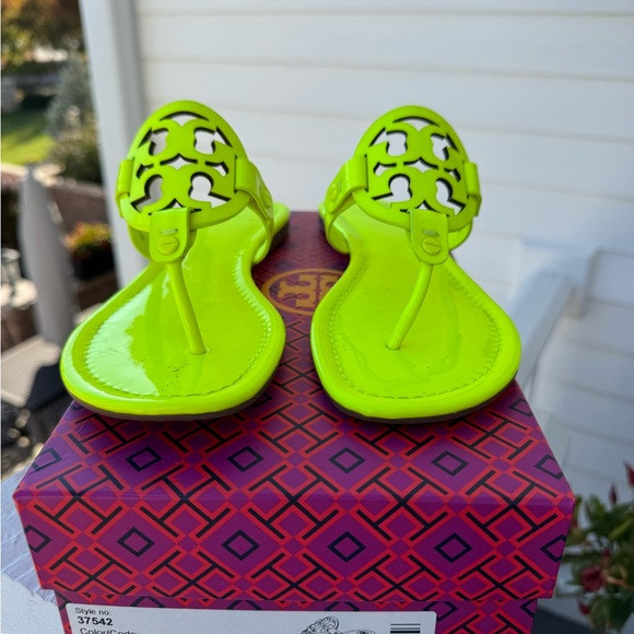 NIB Women’s Tory Burch Miller Sandals in Fluo Yellow 8.5 | Poshmark