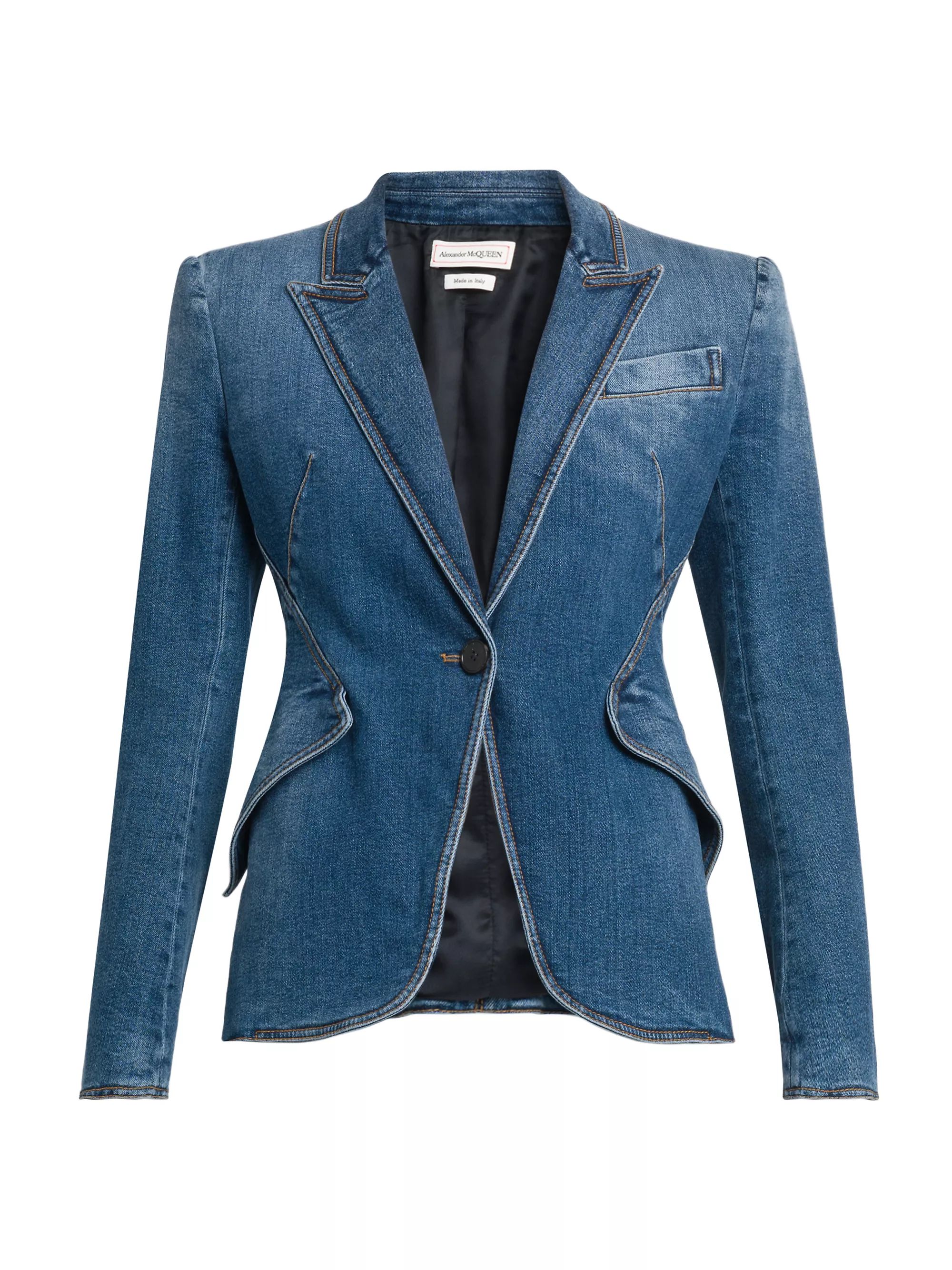 Single-Breasted Denim Blazer | Saks Fifth Avenue