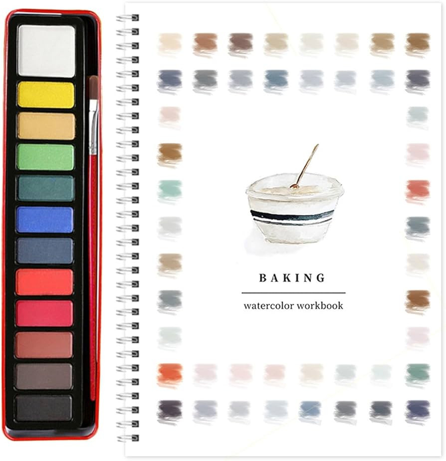 Watercolor Workbooks 12 Illustrations with Palette, Watercolor Coloring Book for Beginner Friendl... | Amazon (US)