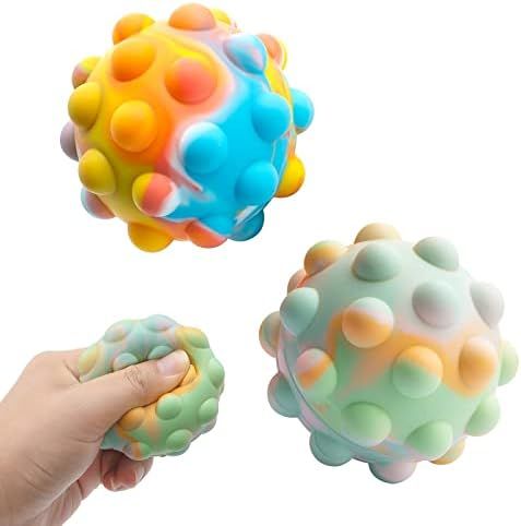 Pop Fidget Stress Ball Toy, 3D Silicone Push Pop Sensory Fidget Toys for Kids Adults, Popping It Rel | Amazon (US)
