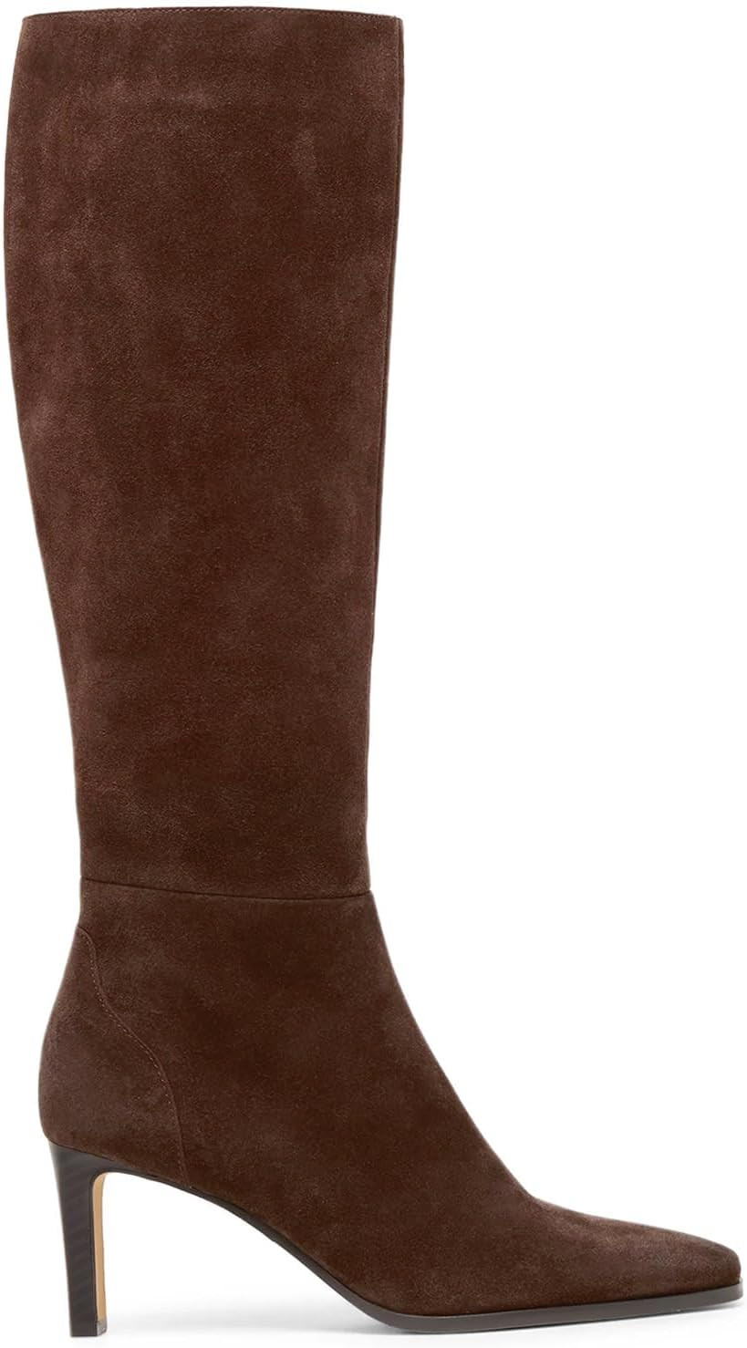 Coutgo Womens Knee High Boots High Heel Side Zipper Dress Tall Boots | Amazon (US)