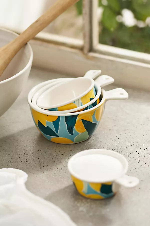 Citrus Grove Stoneware Measuring Cups in Blue at Terrain | Terrain