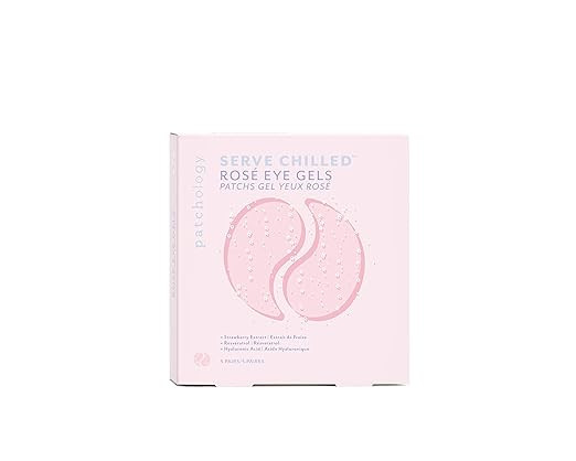 Patchology Serve Chilled Rosé Eye Gels with Hyaluronic Acid - Hydrating Under Eye Patches for Da... | Amazon (US)