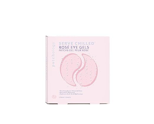 Patchology Serve Chilled Rosé Eye Gels with Hyaluronic Acid - Hydrating Under Eye Patches for Da... | Amazon (US)