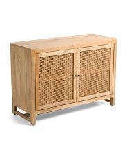 46in Mango Wood Cane Cabinet | TJ Maxx